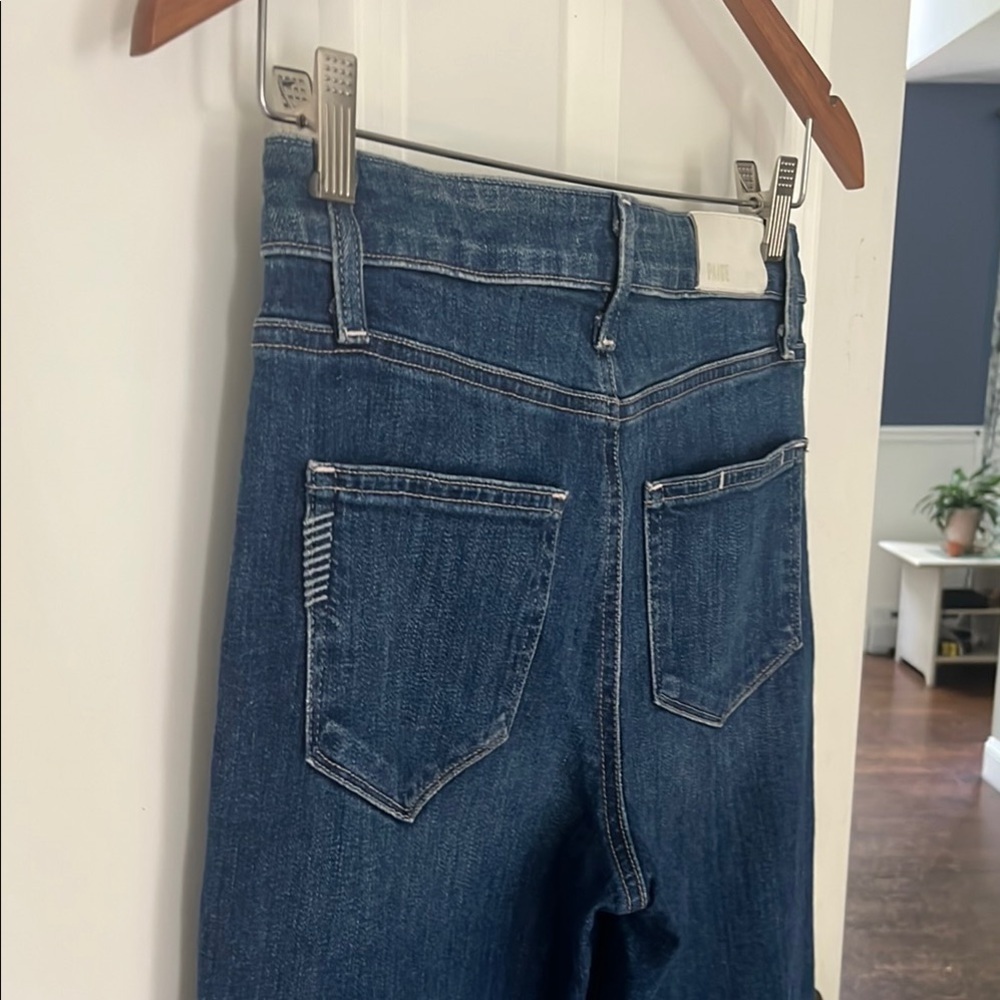 PAIGE Nellie Culotte Indigo Blue Ankle Cropped wide leg Jeans Classic Style - Picture 12 of 14